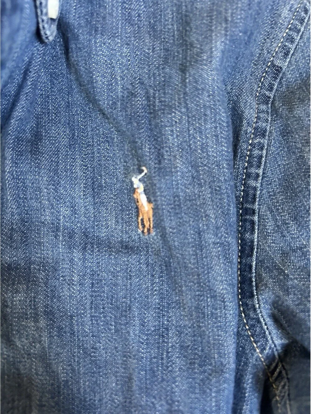 Polo Ralph Lauren Girls Denim Long Sleeve Belted Dress Size  14 Country  Western